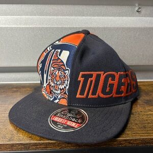 Detroit Tigers Vintage SnapBack Hat Cap MLB Twins Enterprise Big Logo Two Tone